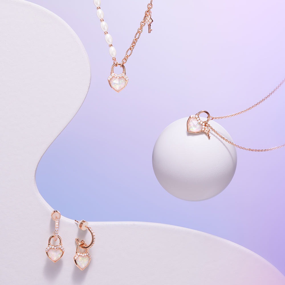 Heart Lock Artificial Pearl Necklace