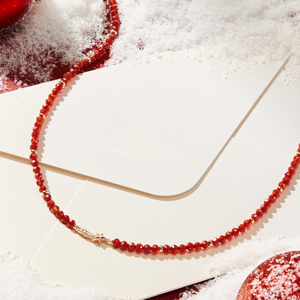 Heliocentric Carnelian Beaded Necklace