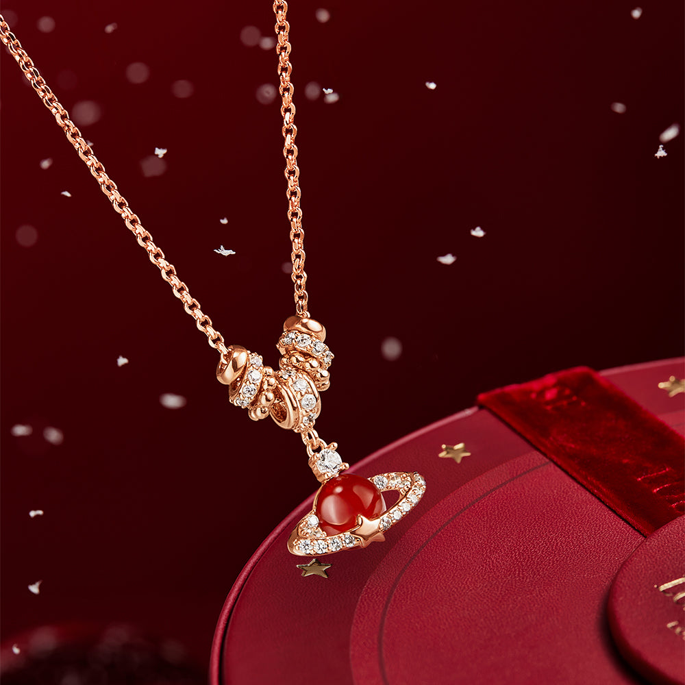 Heliocentric Carnelian Bead Necklace