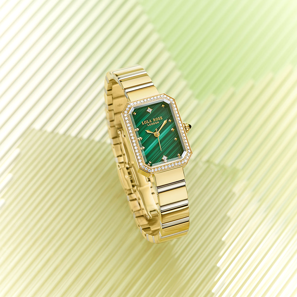 Ms Lola Malachite Zirconia watch With Two Strap Set
