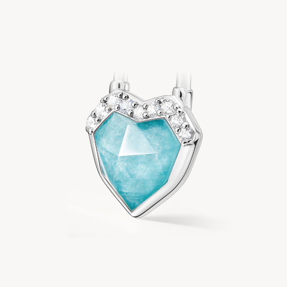 Heart & Lock Amazonite & Clear Quartz Bracelet