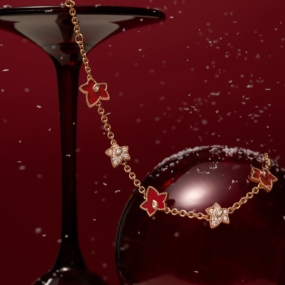 Ivy Carnelian&Mother-of-Pearl Bead Bracelet