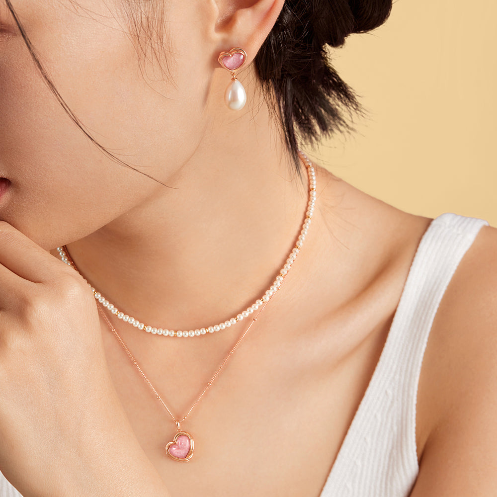 Cookie Heart Tea-Time Artificial Pearl Necklace