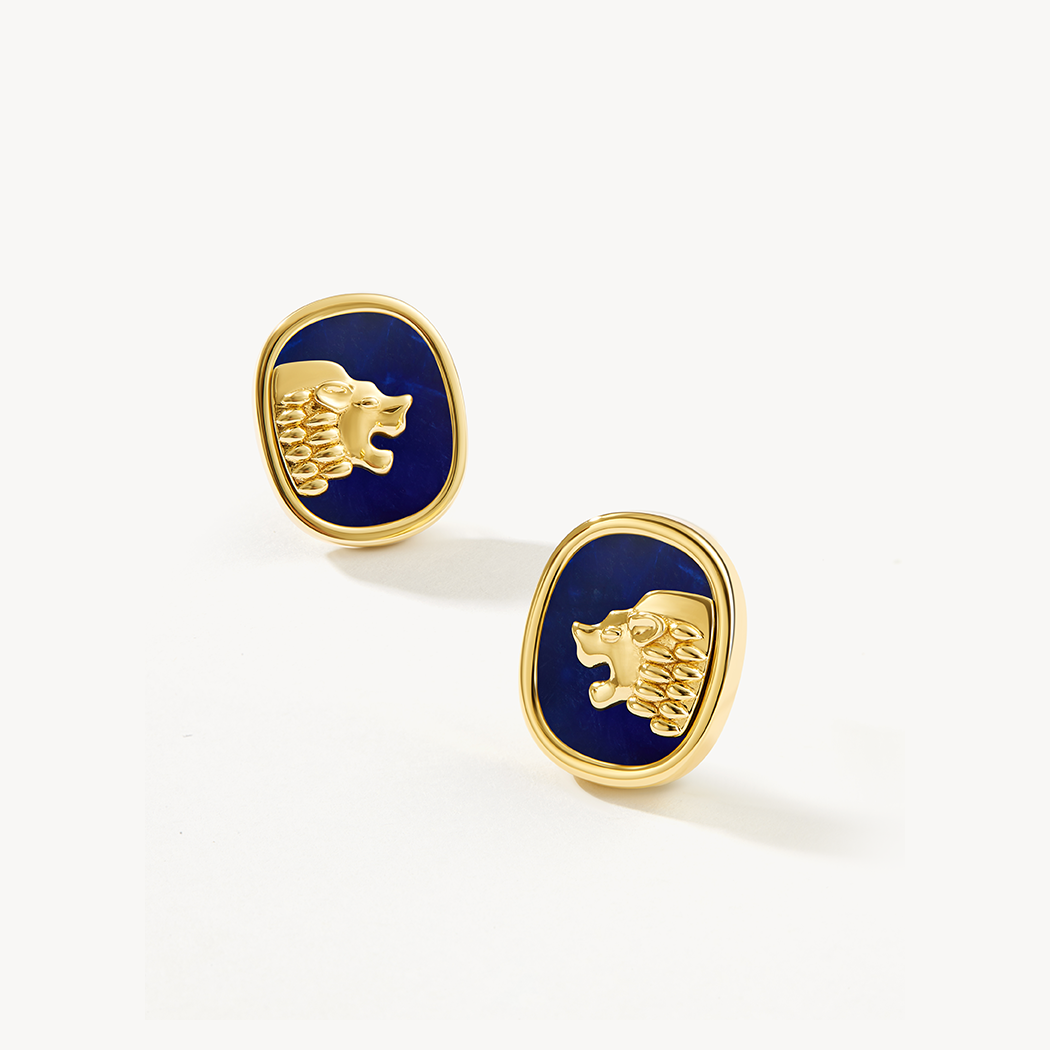 Lion Lapis Lazuli Earrings