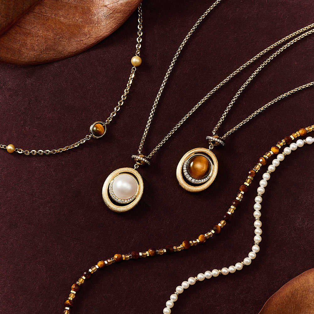 Heliocentric Tiger's Eye Beaded Necklace