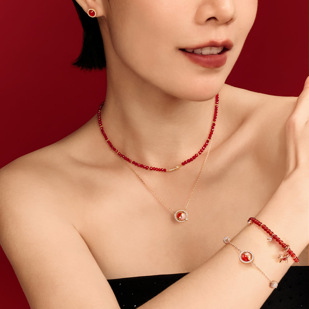 Heliocentric Carnelian Bead Earrings