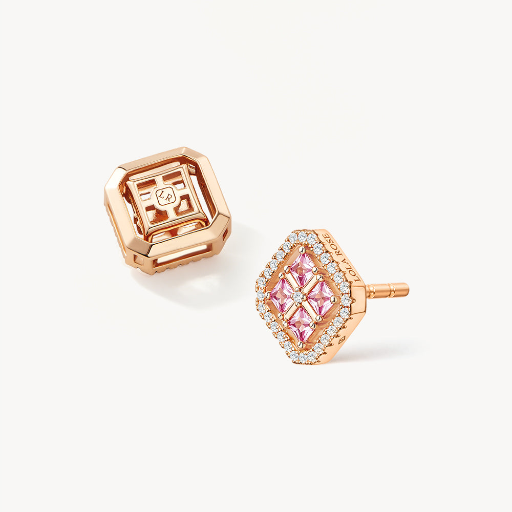 Full of Love Pink Gem Earrings