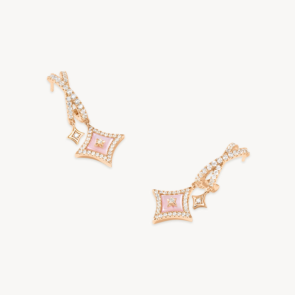Starry Pink Mother of Pearl Starlight Earrings