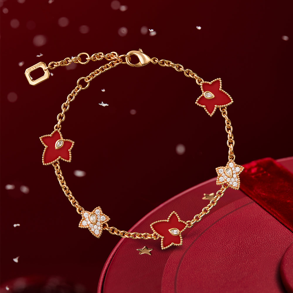 Ivy Carnelian&Mother-of-Pearl Bead Bracelet