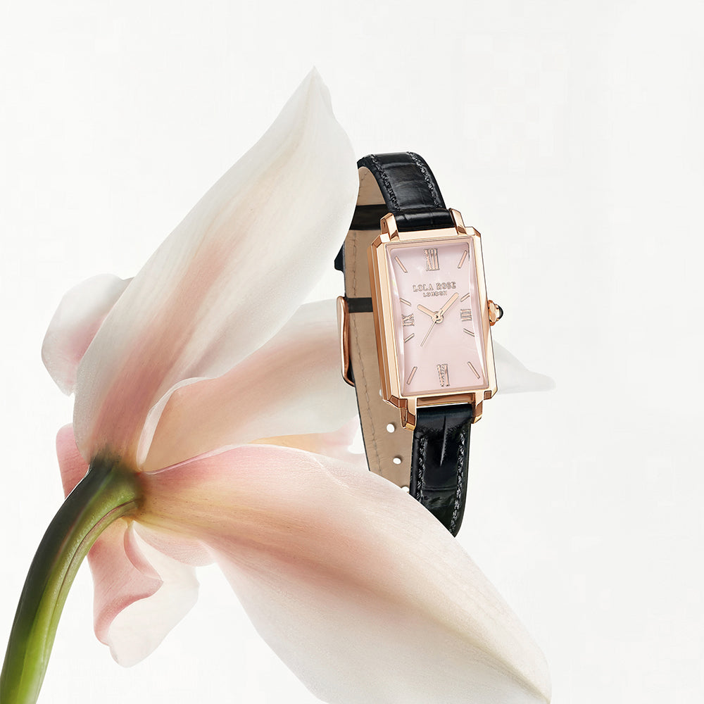 Ms Lola Slender Waist Light Pink Jelly Stone Watch