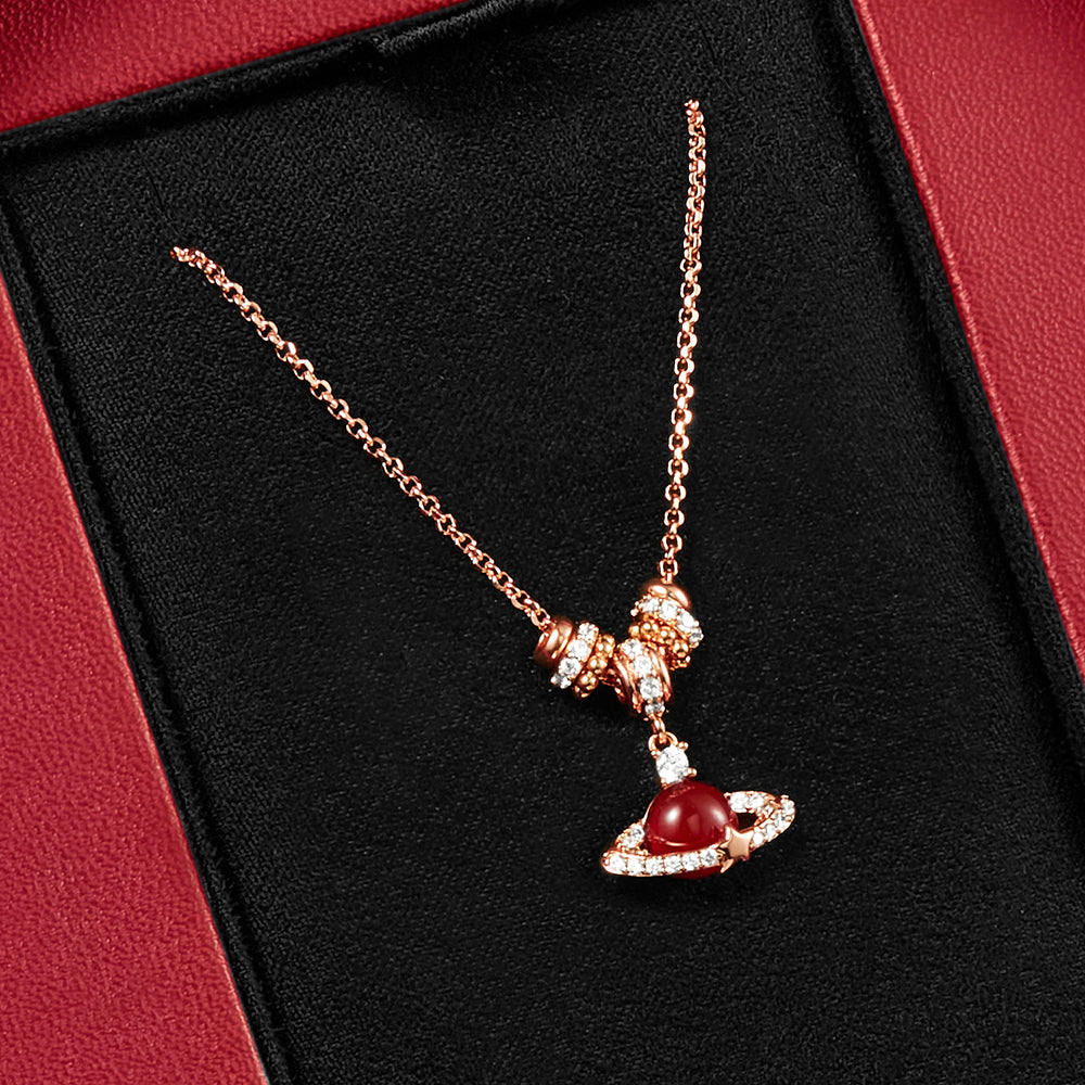 Heliocentric Carnelian Bead Necklace