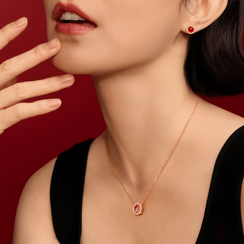 Heliocentric Carnelian Bead Earrings