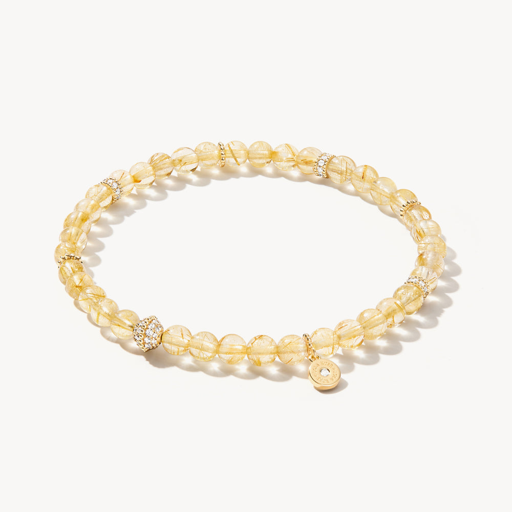 Heliocentric Golden Rutilated Quartz Bracelet