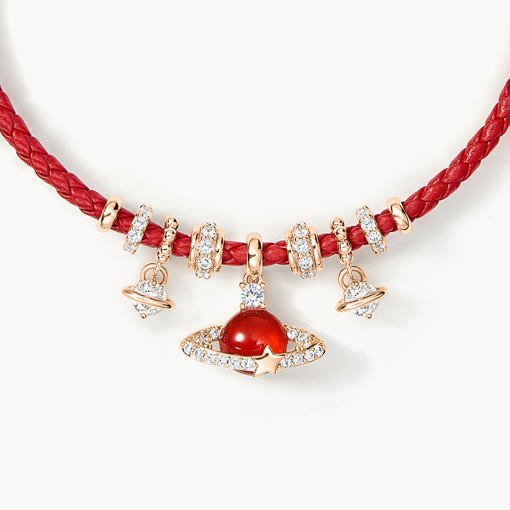 Heliocentric Red Carnelian Woven Bracelet