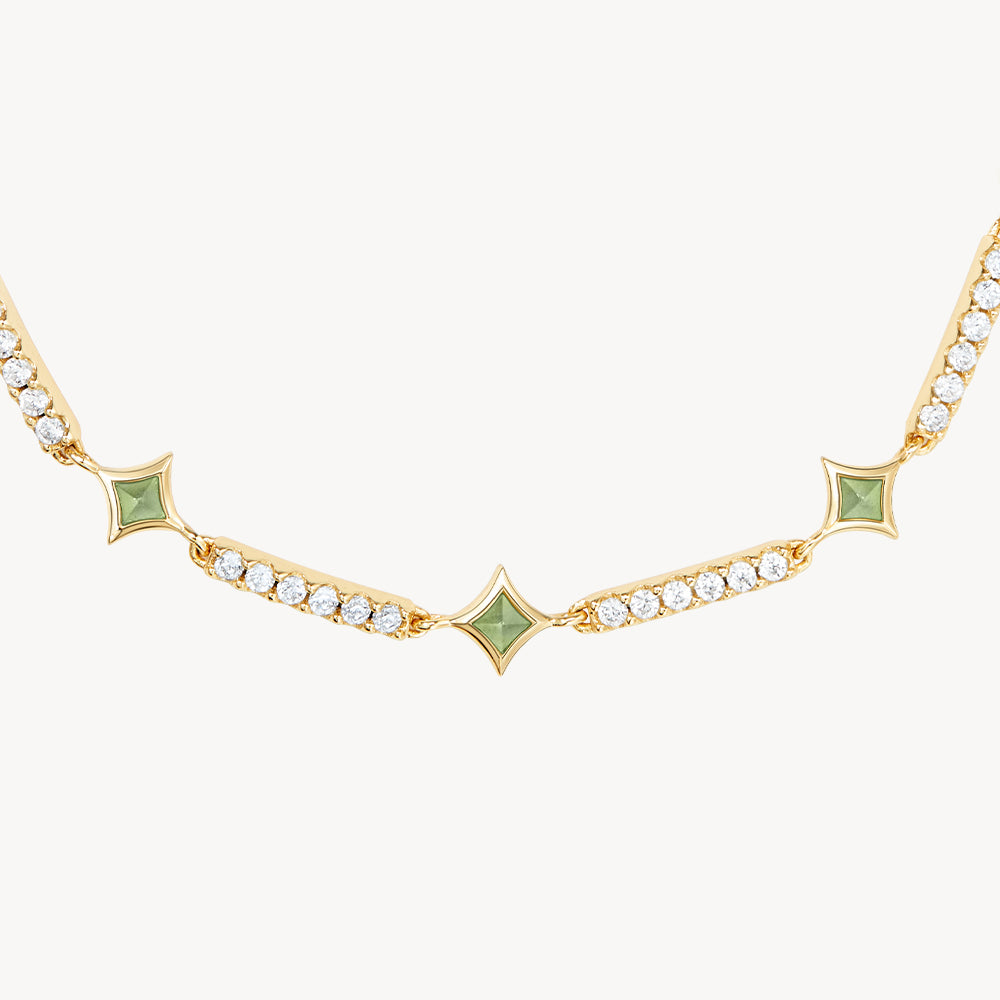 Starry Aventurine & Synthetic Cubic Zirconia Bracelet