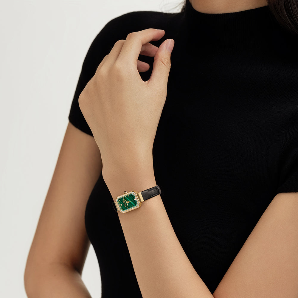 Ms Lola Malachite Zirconia watch With Two Strap Set