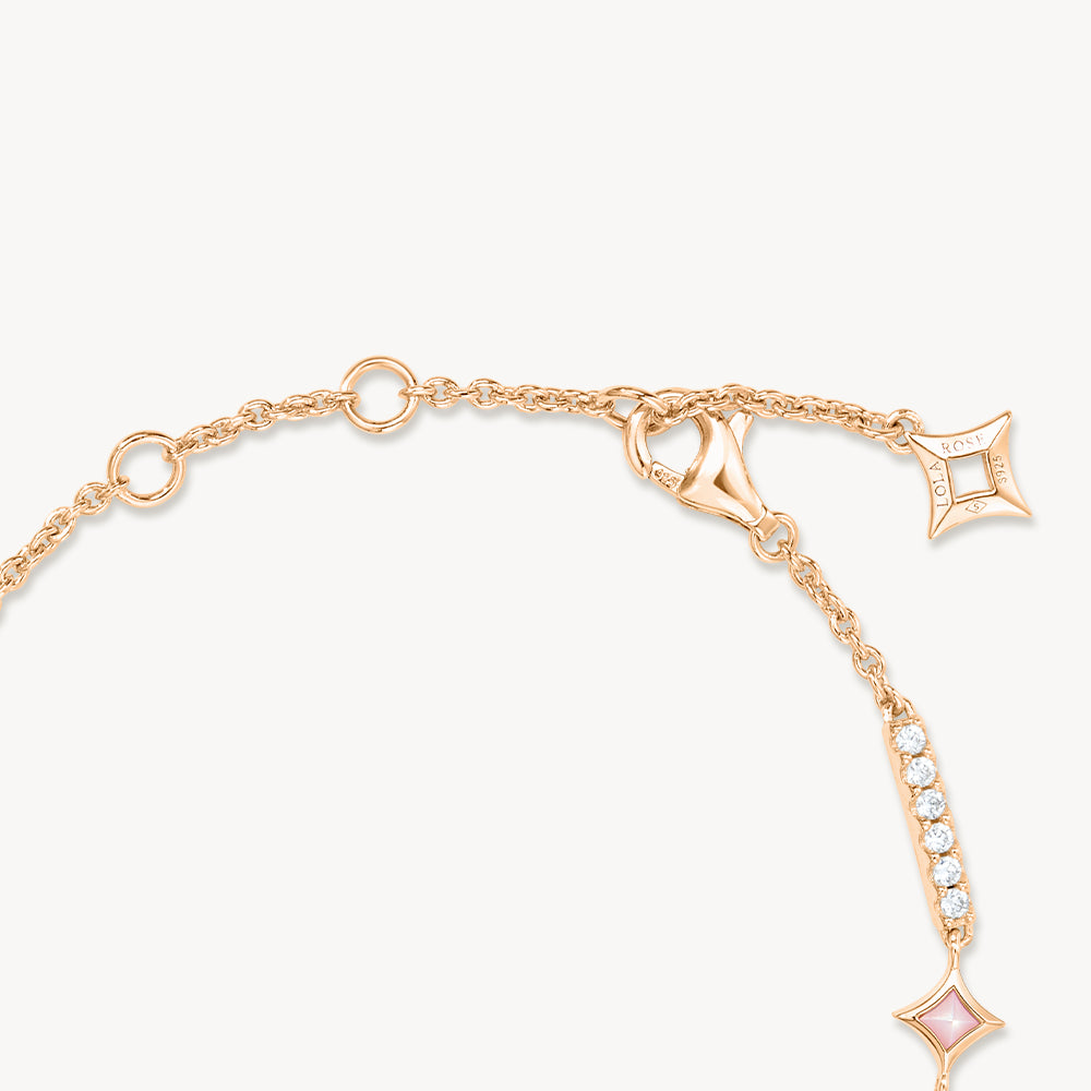 Starry Pink Mother of Pearl & Synthetic Cubic Zirconia Bracelet
