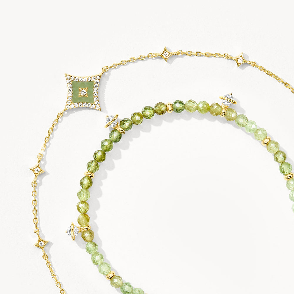 New Heliocentric Green Garnet Bracelet
