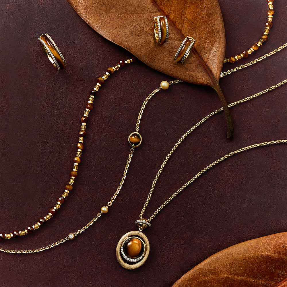 Heliocentric Tiger's Eye Beaded Necklace