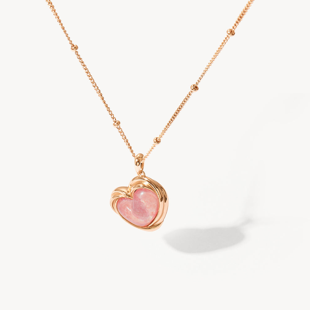 Cookie Heart Tea-Time Rhodonite Necklace