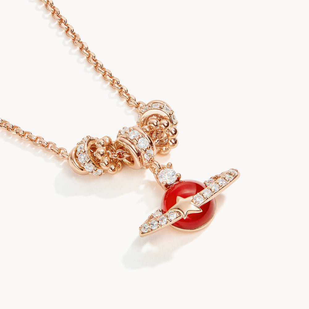 Heliocentric Carnelian Bead Necklace