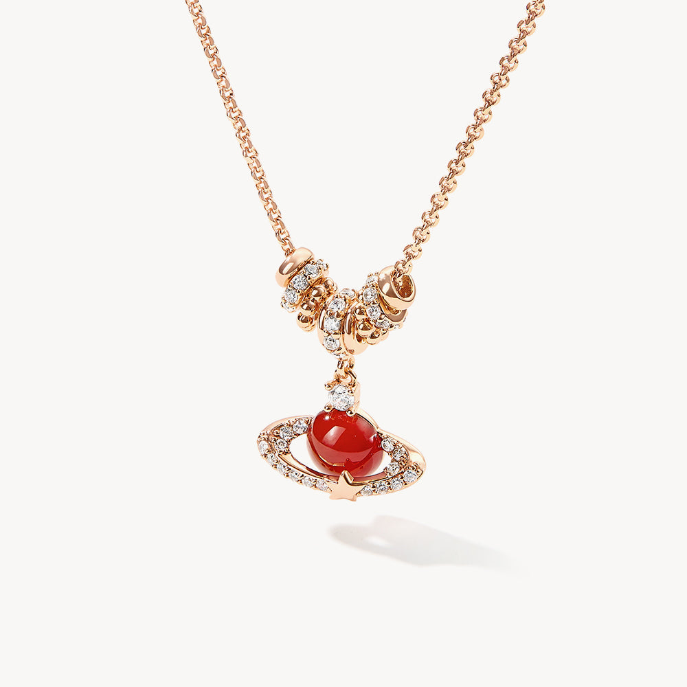 Heliocentric Carnelian Bead Necklace