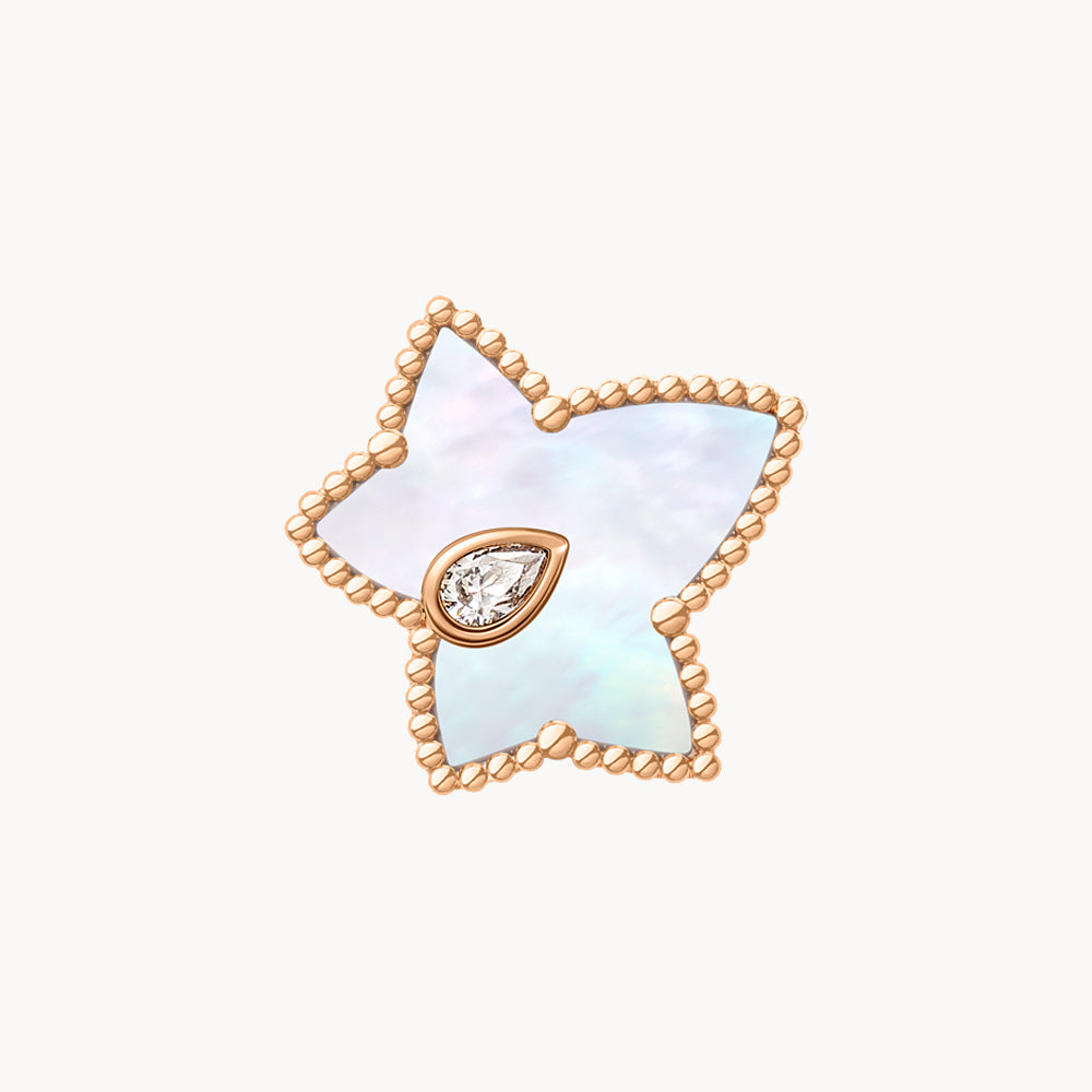 New Ivy Mother of Pearl Bead Three-Leaf Necklace