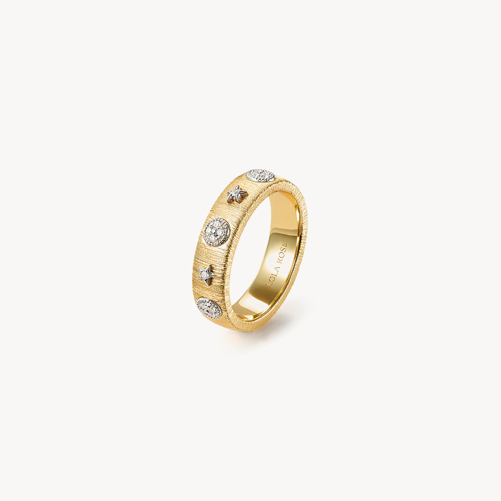Heliocentric Tiger's Eye Rhodonite Ring