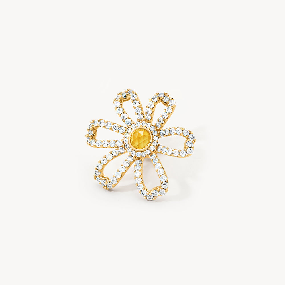 Daisy Wide Band Ring