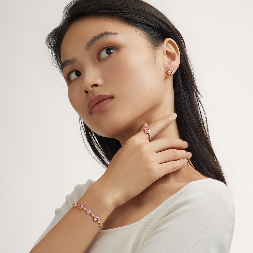 Full of Love Pink Gem Bracelet