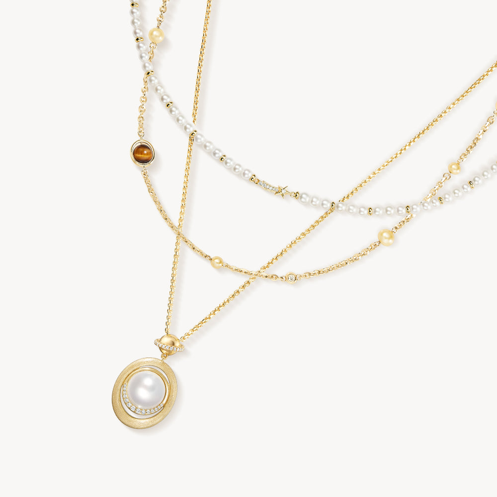 Heliocentric Mabe Pearl Necklace