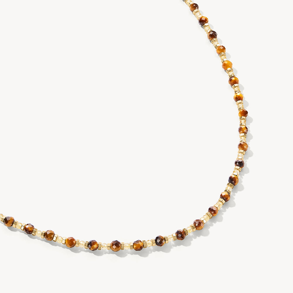 Heliocentric Tiger's Eye Beaded Necklace