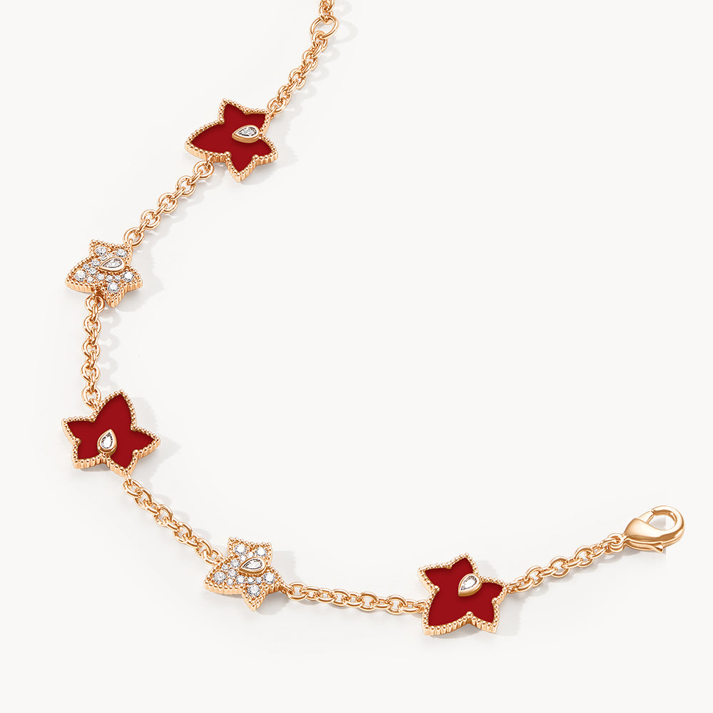 Ivy Carnelian&Mother-of-Pearl Bead Bracelet