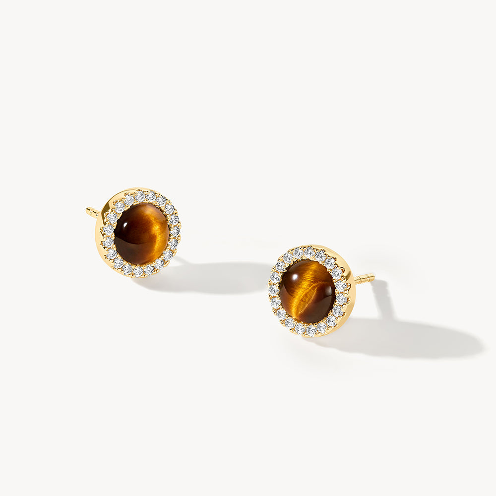 Heliocentric Tiger' Eye Earrings
