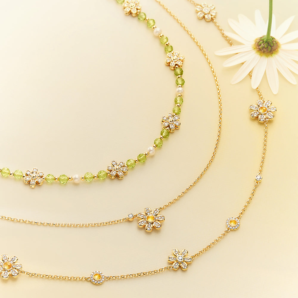 Daisy Yellow Crystal Necklace