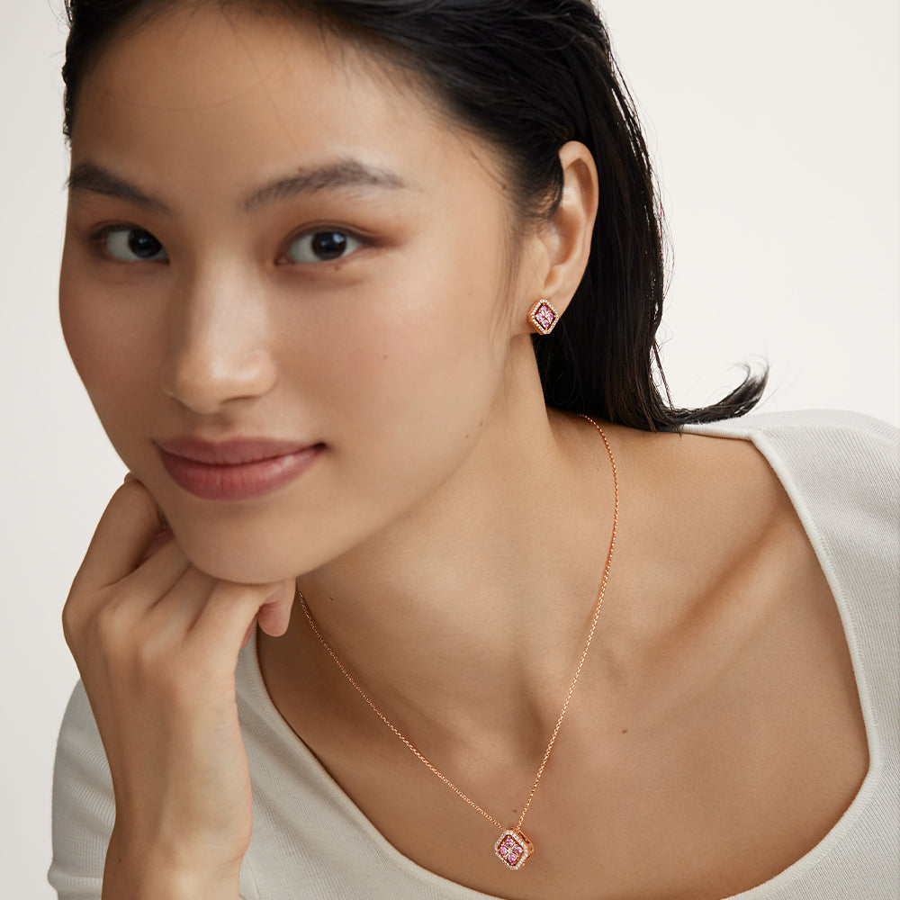 Full of Love Pink Gem Necklace