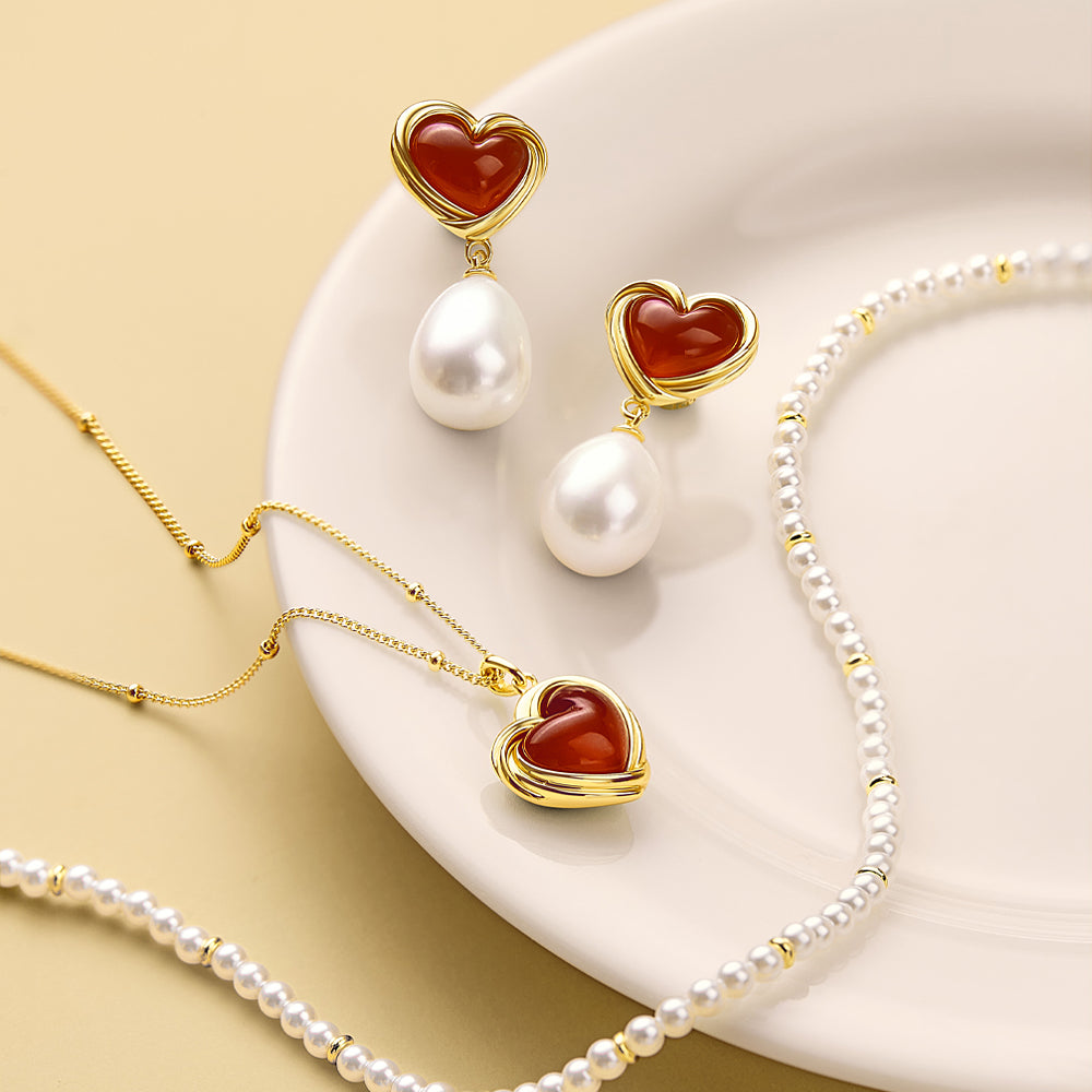 Cookie Heart Tea-Time Artificial Pearl Necklace