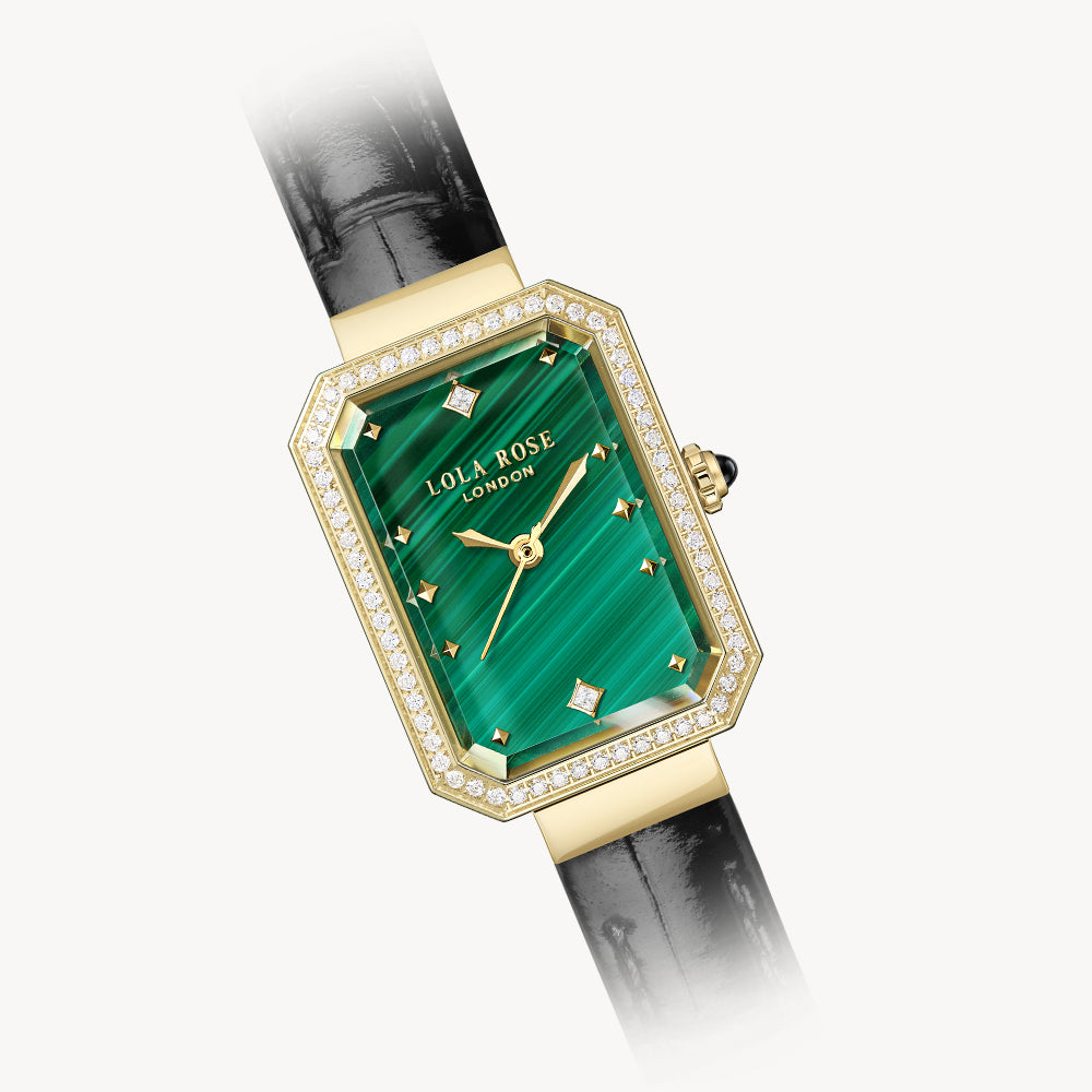 Ms Lola Malachite watch with Zirconia