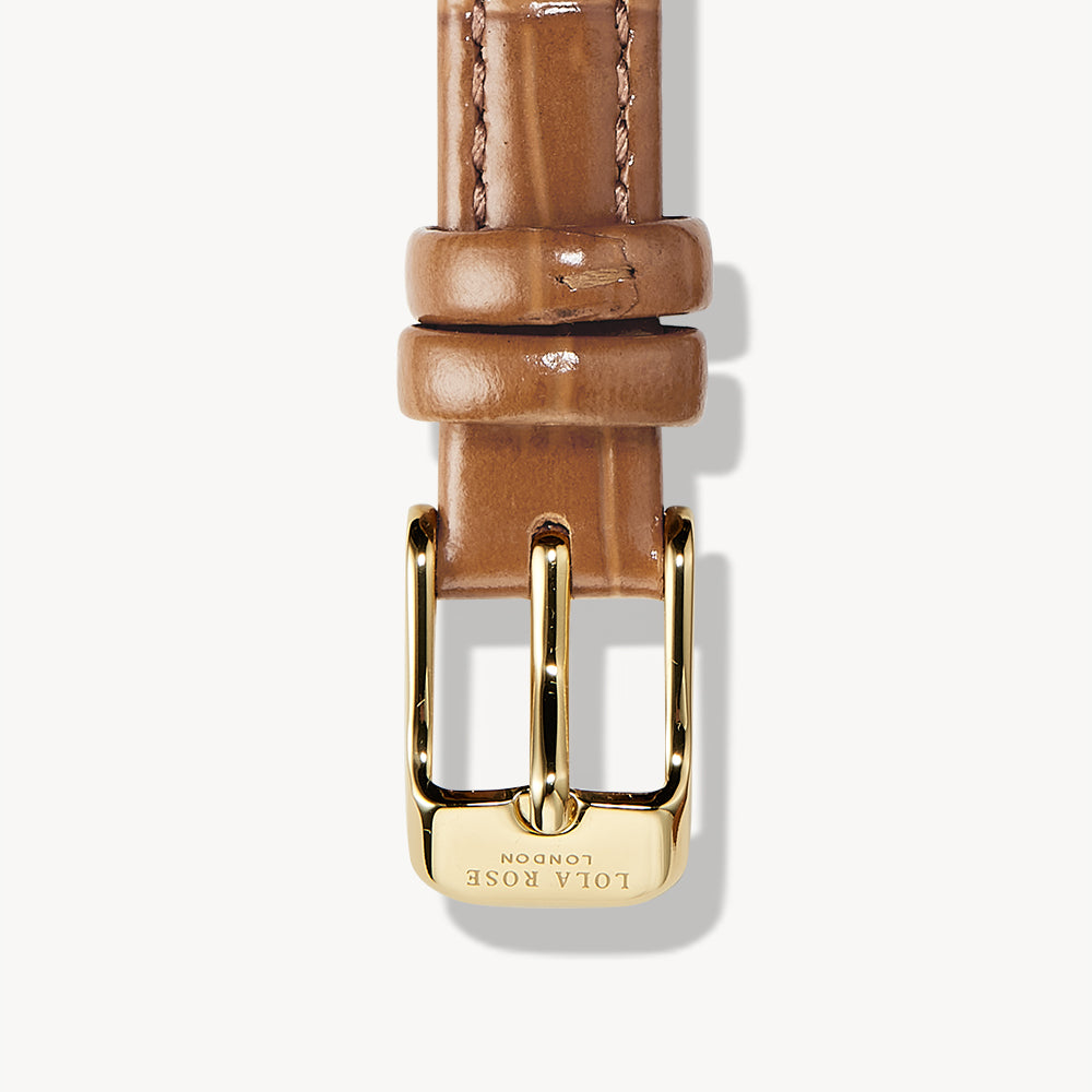 Brown Bamboo-Pattern Leather Strap