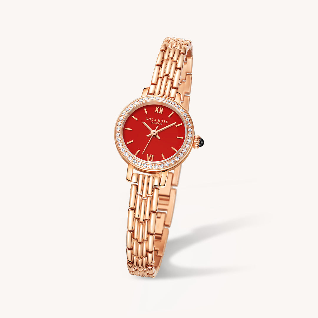 Golden Halo Carnelian Watch With Zircon