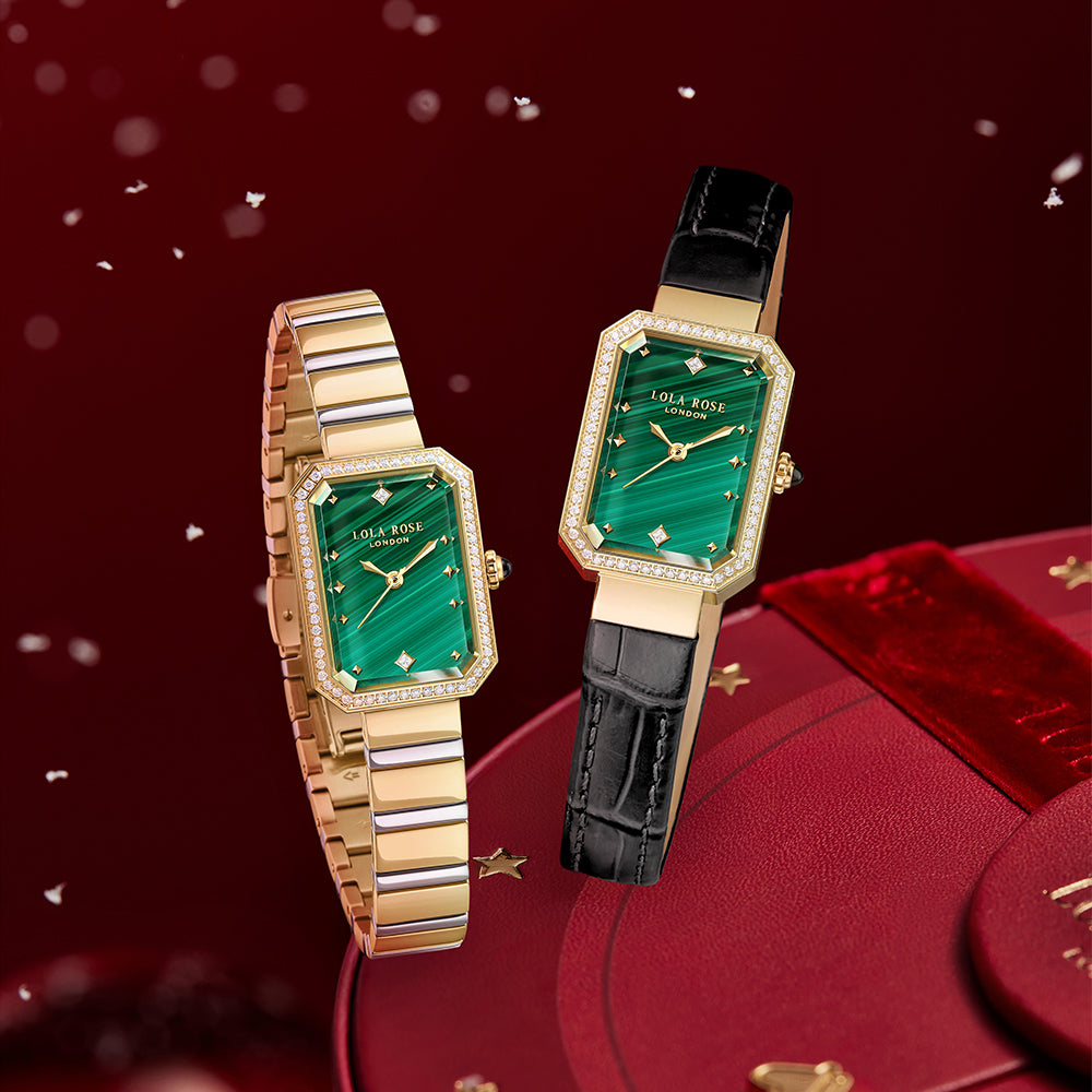 Ms Lola Malachite Zirconia watch With Two Strap Set