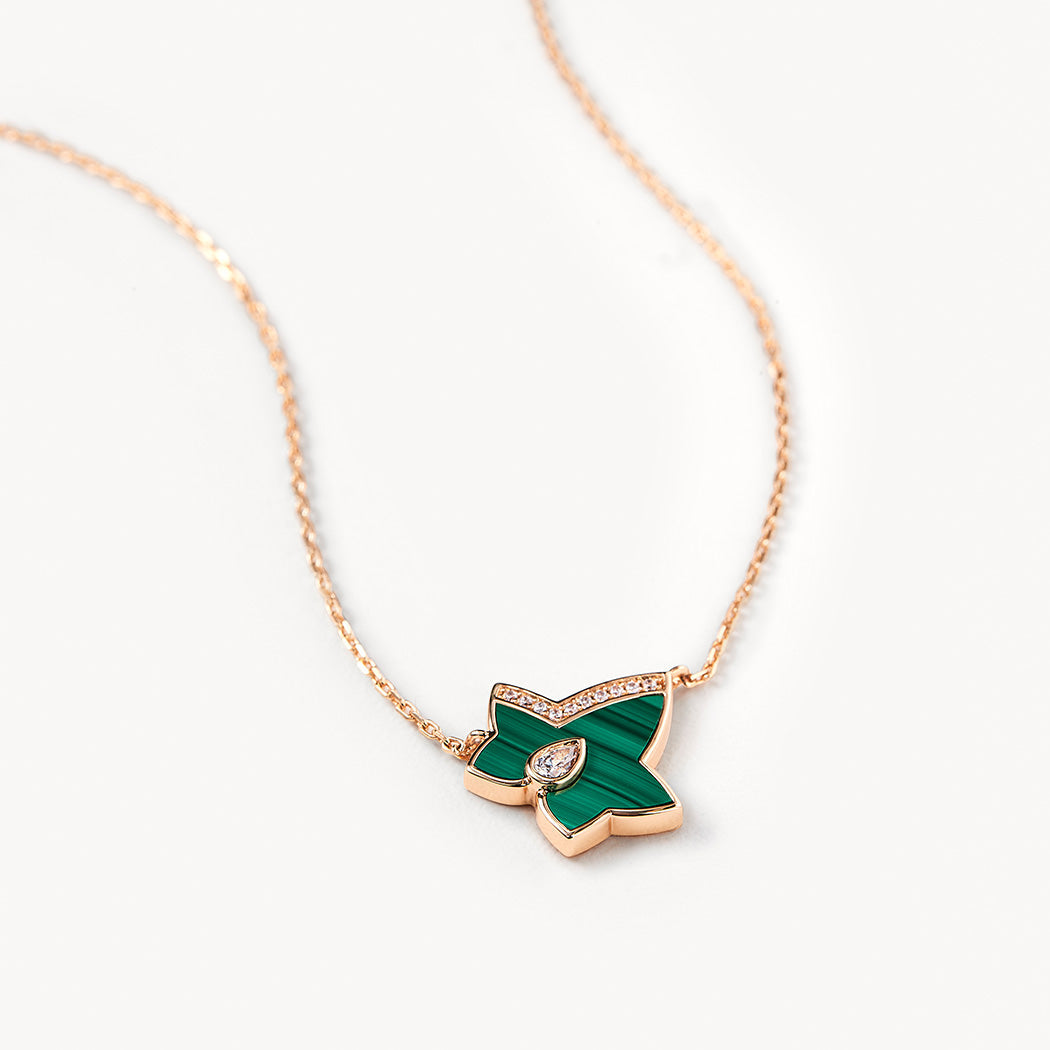 Ivy Malachite Simple Leaf Necklace