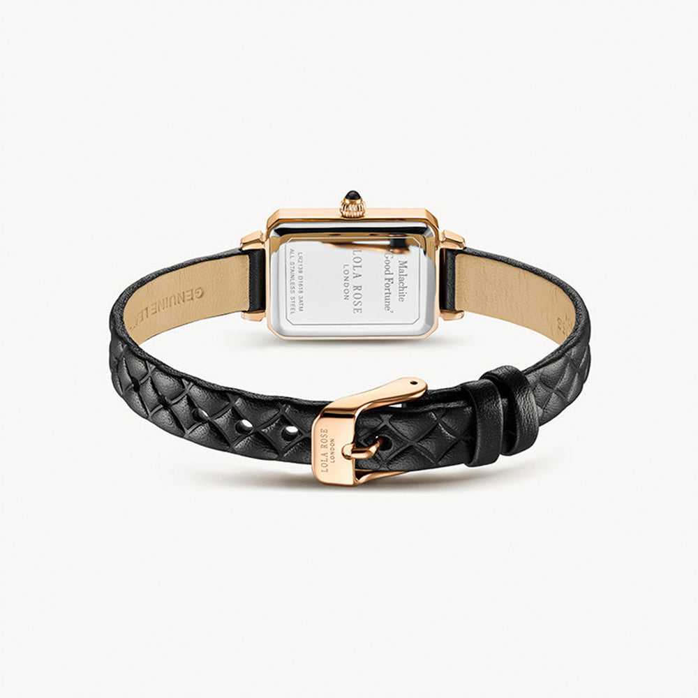 Ms Lola Malachite Textured Watch with Leather Strap
